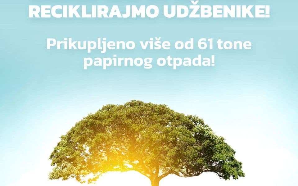 Akcija reciklaže starih udžbenika: Prikupljeno više od 61 tone papirnog otpada