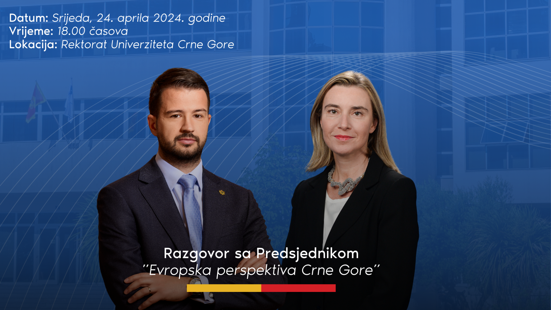 Milatović i Mogerini razgovaraće sjutra o evropskoj perspektivi Crne Gore