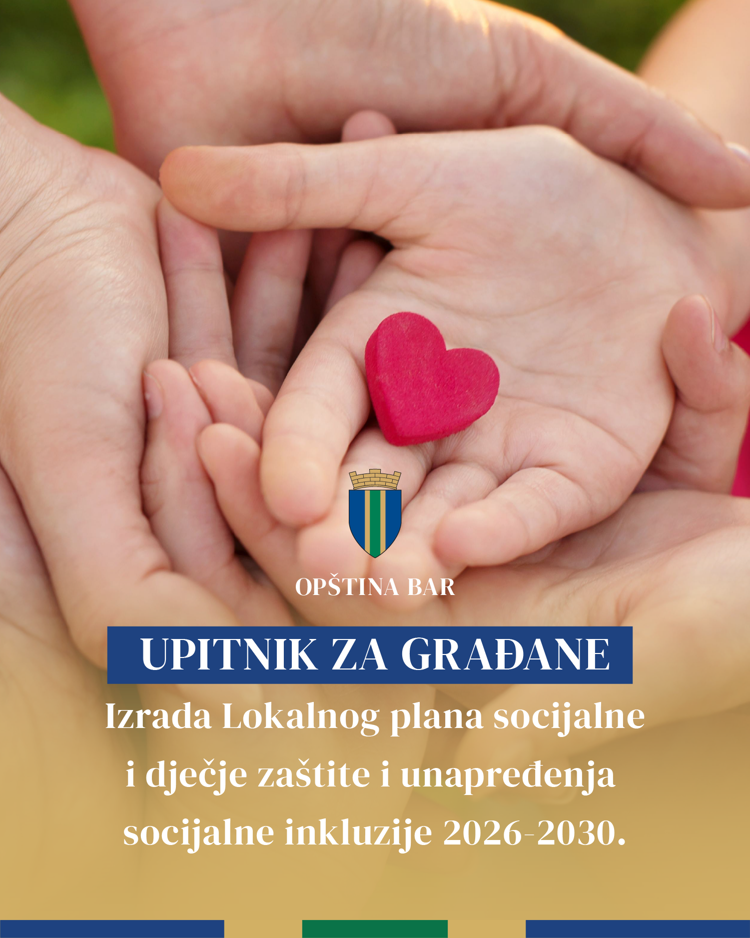 Opština Bar: Poziv za učešće u izradi Lokalnog plana socijalne i dječje zaštite i unapređenja socijalne inkluzije 2026-2030.