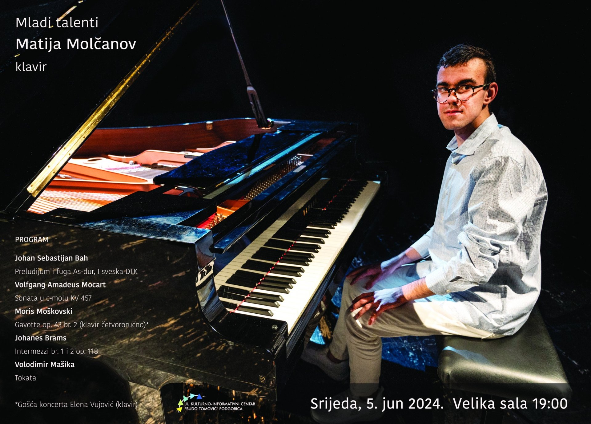 Solistički koncert pijaniste Matije Molčanova u KIC-u