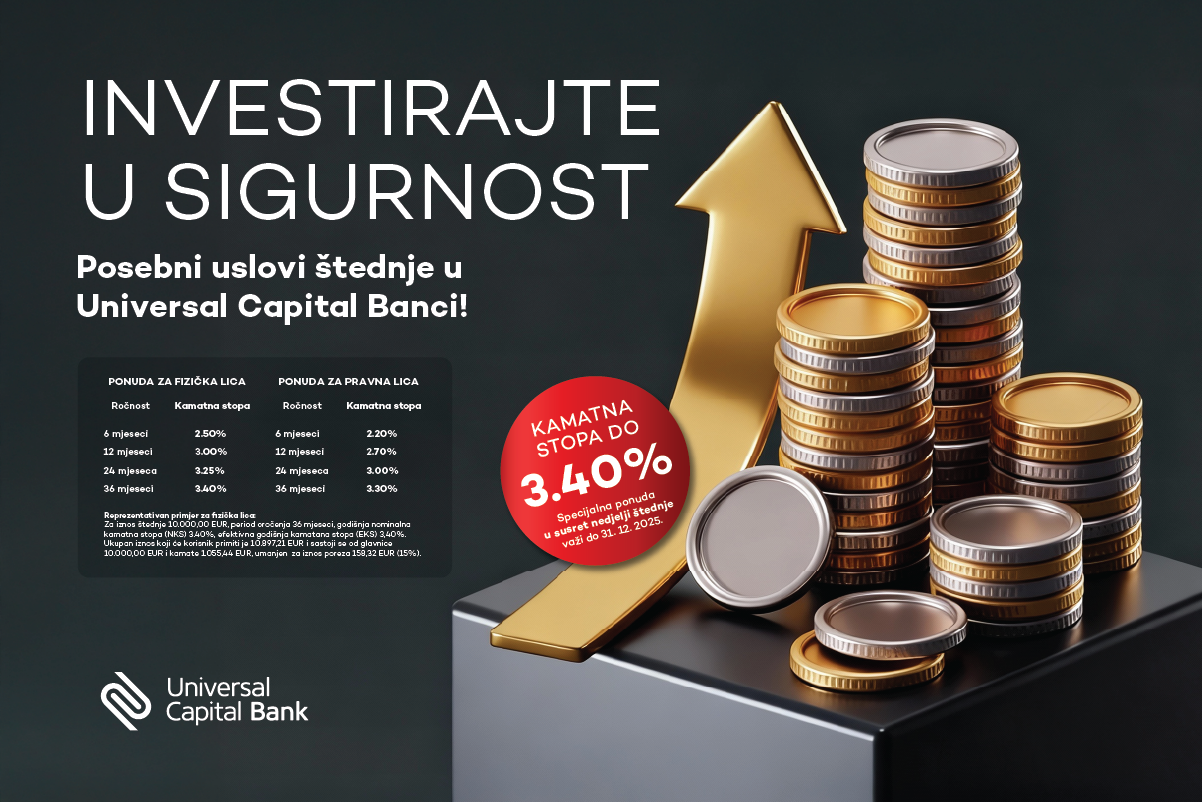 Investirajte u sigurnost: Posebni uslovi štednje u Universal Capital Banci