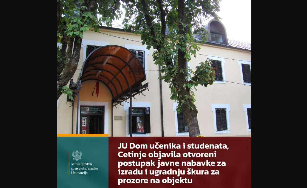 Radovi na Domu učenika i studenata Cetinje