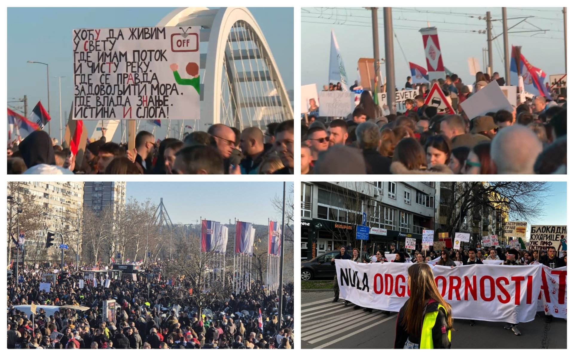 Pogledajte snimke i fotografije iz Novog Sada: Završena blokada dva mosta, građani kod Mosta slobode