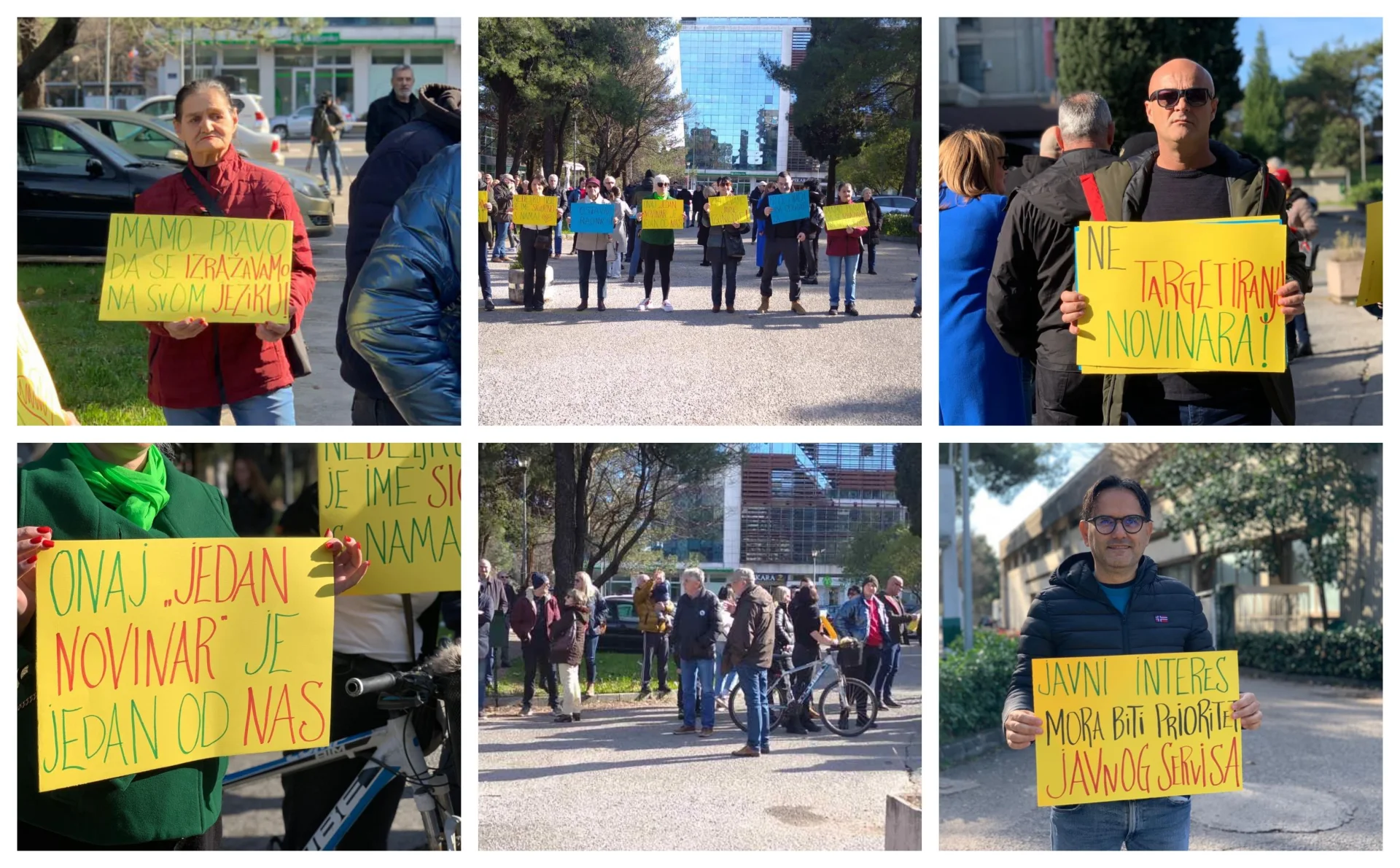 Protest ispred RTCG: Raonić htio da se obrati, okupljeni mu okrenuli leđa