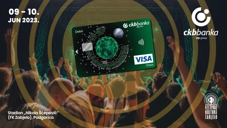 Cash back na ulaznice za Festival kulture Zabjelo prilikom kupovine CKB Visa karticom