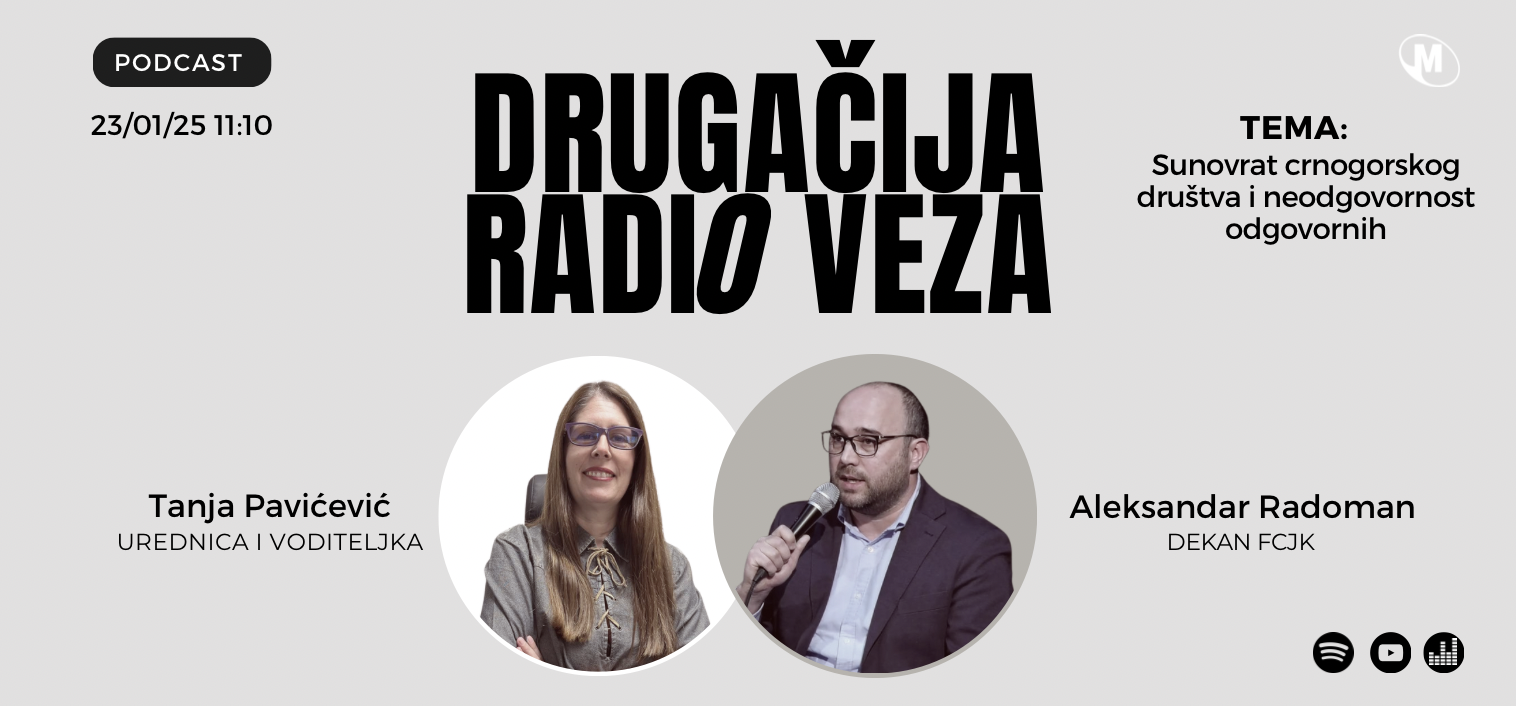 Aleksandar Radoman gost DRV: Sunovrat crnogorskog društva i neodgovornost odgovornih