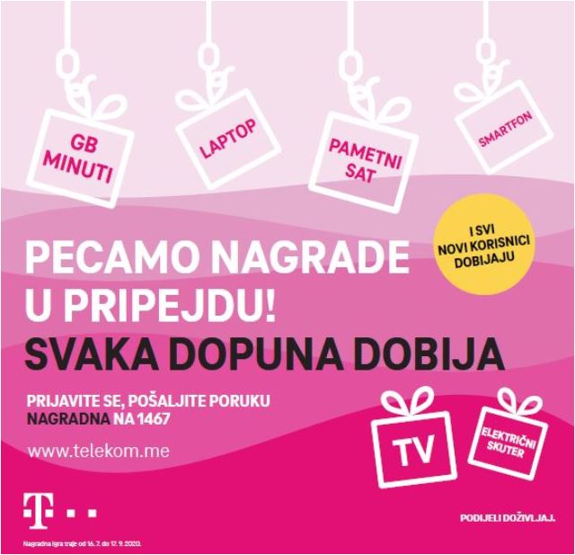 Ljetnja nagradna igra Crnogorskog Telekoma: Svaka dopuna dobija!