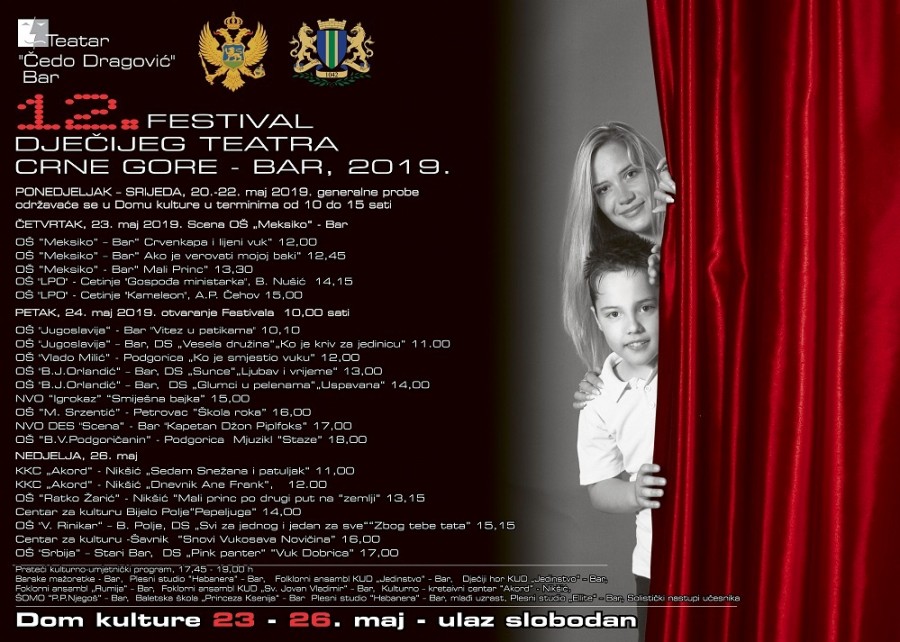 Počinje Festival dječjeg teatra u Baru