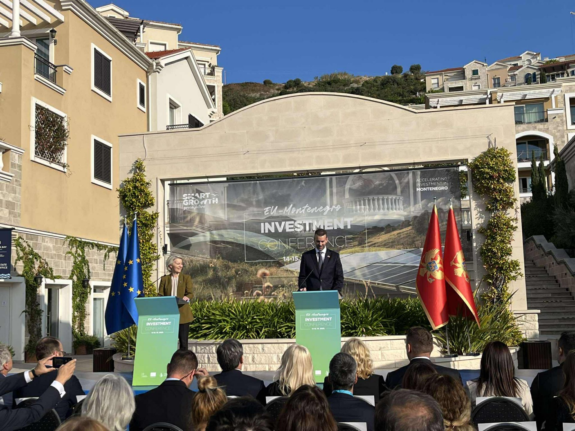 Spajić: CG snažno posvećena putu ka EU; Fon der Lajen: Sada je pravo vrijeme da se investira u Crnu Goru, cilj članstva u EU na dohvat ruke