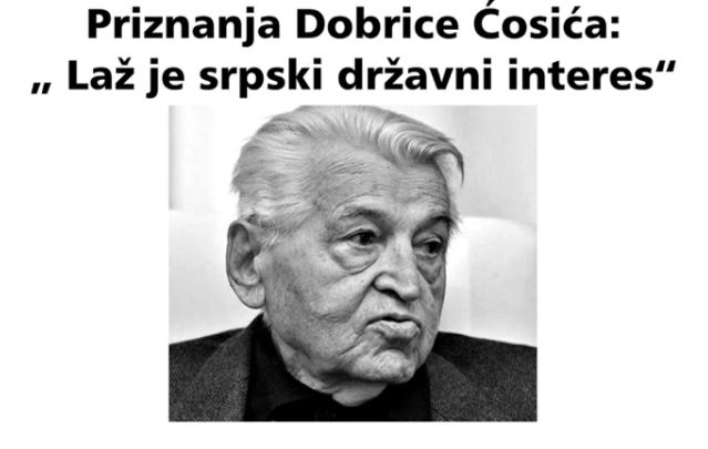 U više crnogorskih gradova osvanuli plakati sa tekstom Dobrice Ćosića: Laž je srpski državni interes