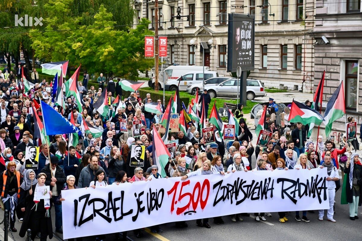 U Sarajevu održana masovna protestna šetnja "BiH za slobodnu Palestinu"
