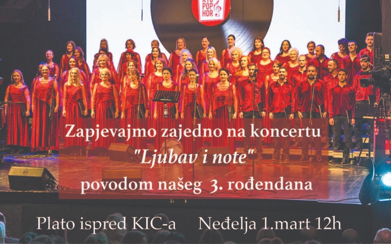 KIC POP HOR poziva na koncert ''Ljubav i note“