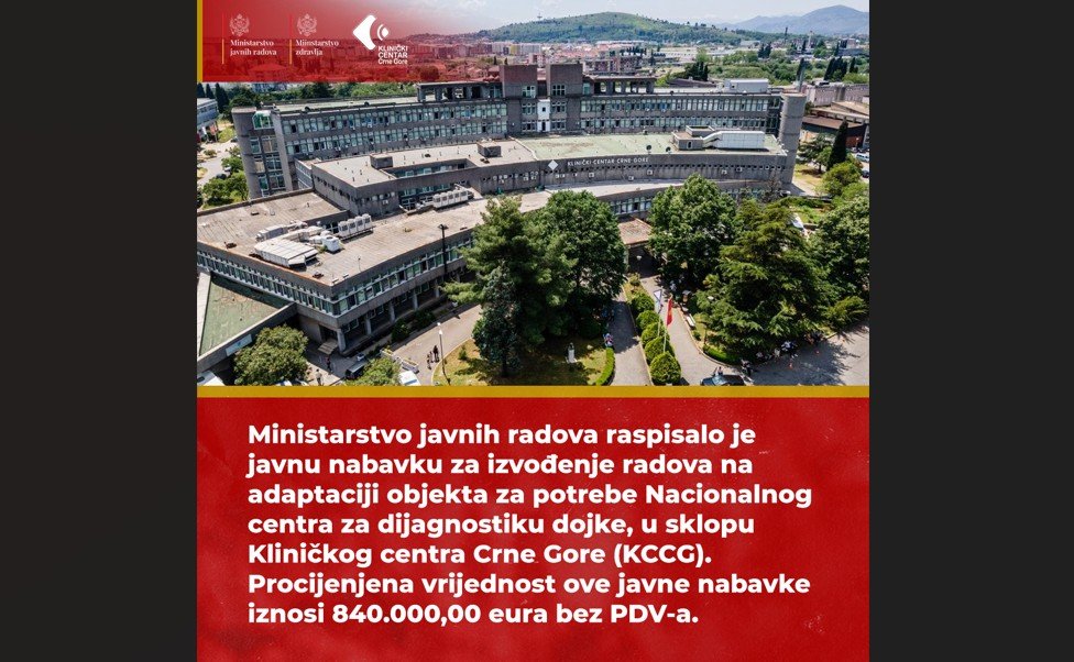 Raspisana javna nabavka za adaptaciju objekta za potrebe Nacionalnog centra za dijagnostiku dojke