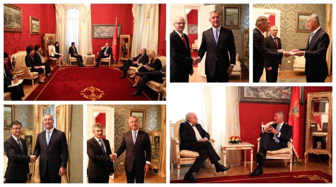 Đukanović primio akreditivna pisma novih ambasadora Kine, Njemačke, Mađarske...