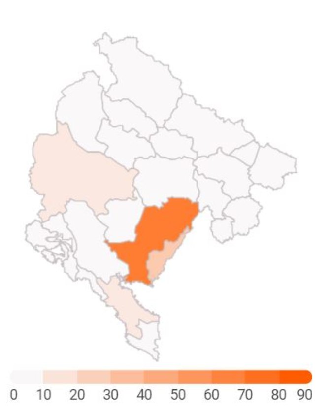 Statistika: Najviše inficiranih u Crnoj Gori od 30-59 godina, njih 95