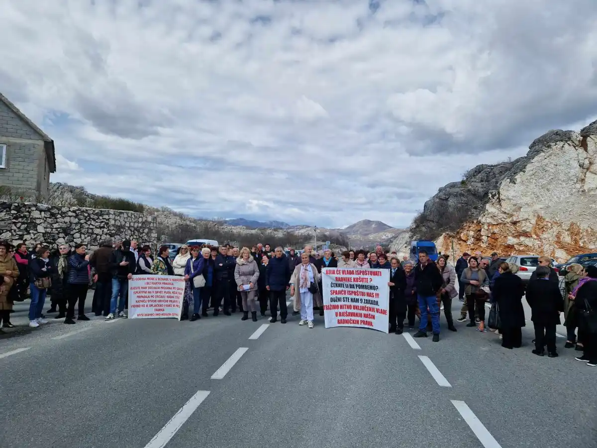 Sjutra blokada puta Cetinje - Podgorica i protest radnika nekadašnje "Košute"