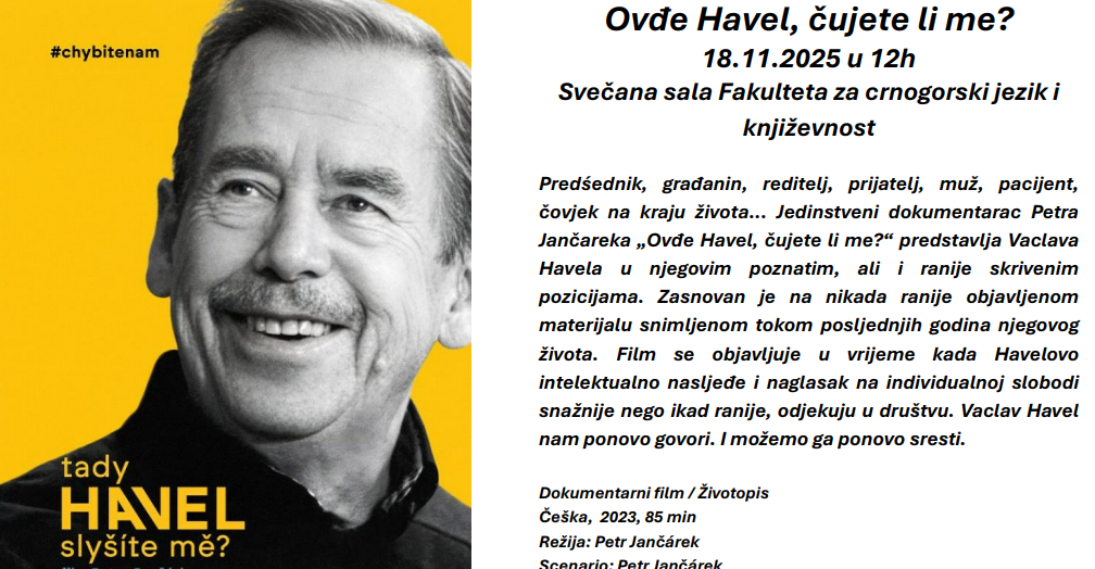 Ovđe Havel, čujete li me?