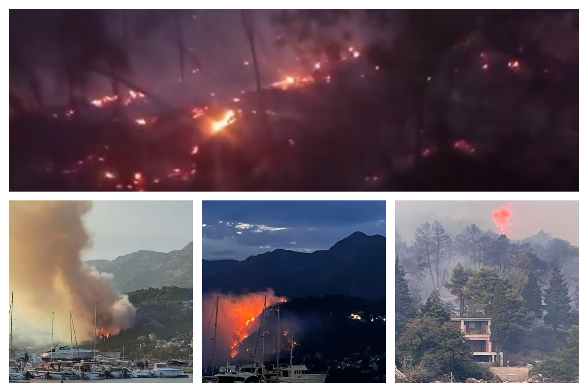 Pogledajte snimke i fotografije: Požar kod Bara velikih razmjera, neizvjesna noć