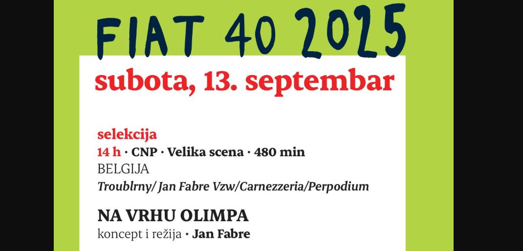 „Na vrhu Olimpa“: Epski mitološki spektakl Jana Fabrea zatvara jubilarni FIAT festival