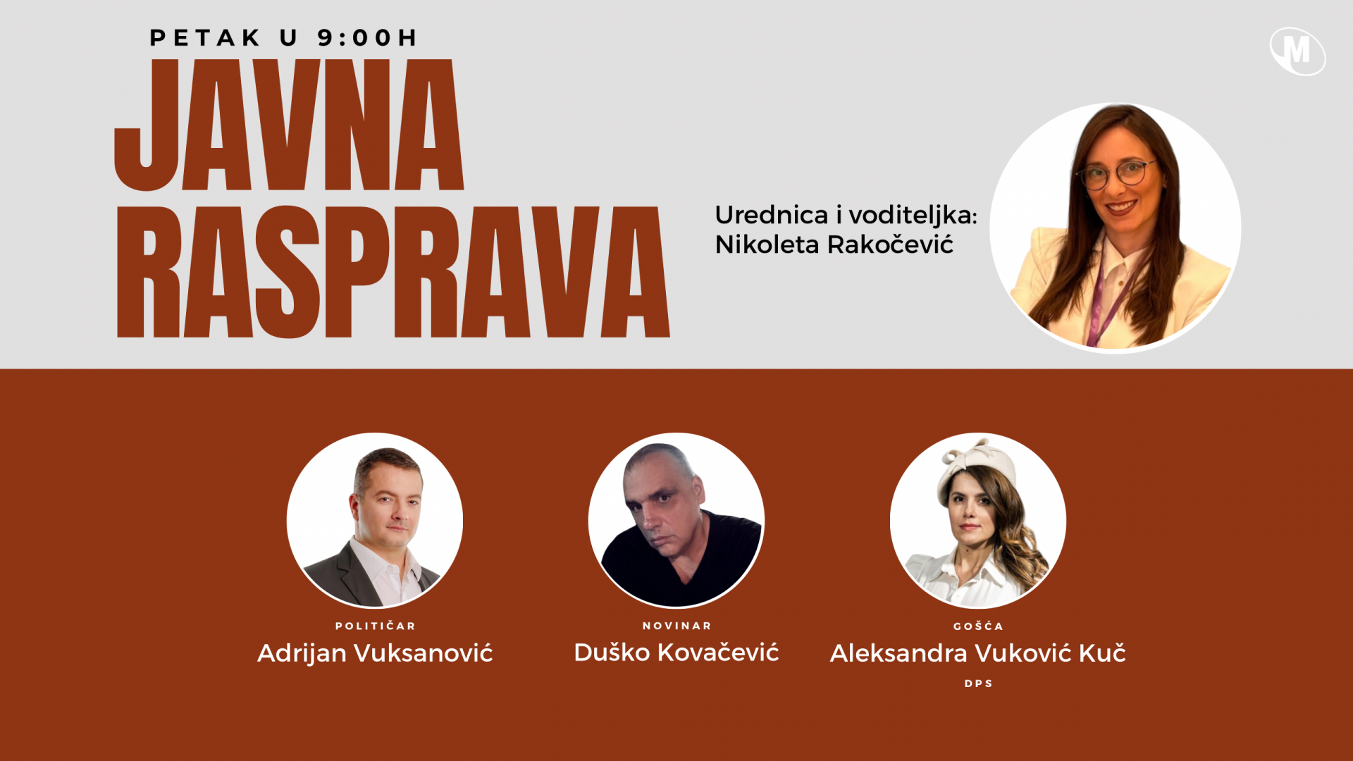 Ne propustite: Aleksandra Vuković Kuč danas u Javnoj raspravi