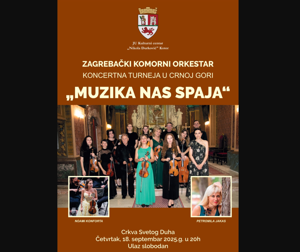„Muzika nas spaja“ – Zagrebački komorni orkestar u Kotoru