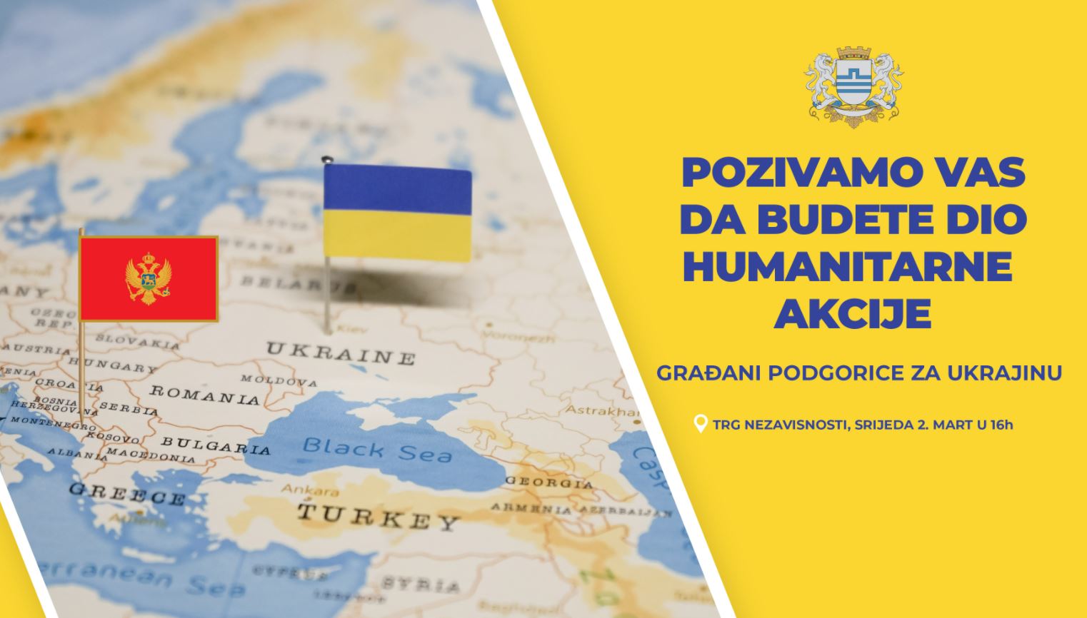 Pokrenuta humanitarna akcija: Građani Podgorice za Ukrajinu