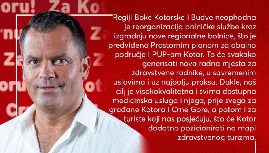 Kumburović: Regionalna bolnica i nova radna mjesta za zdravstvene radnike u Kotoru