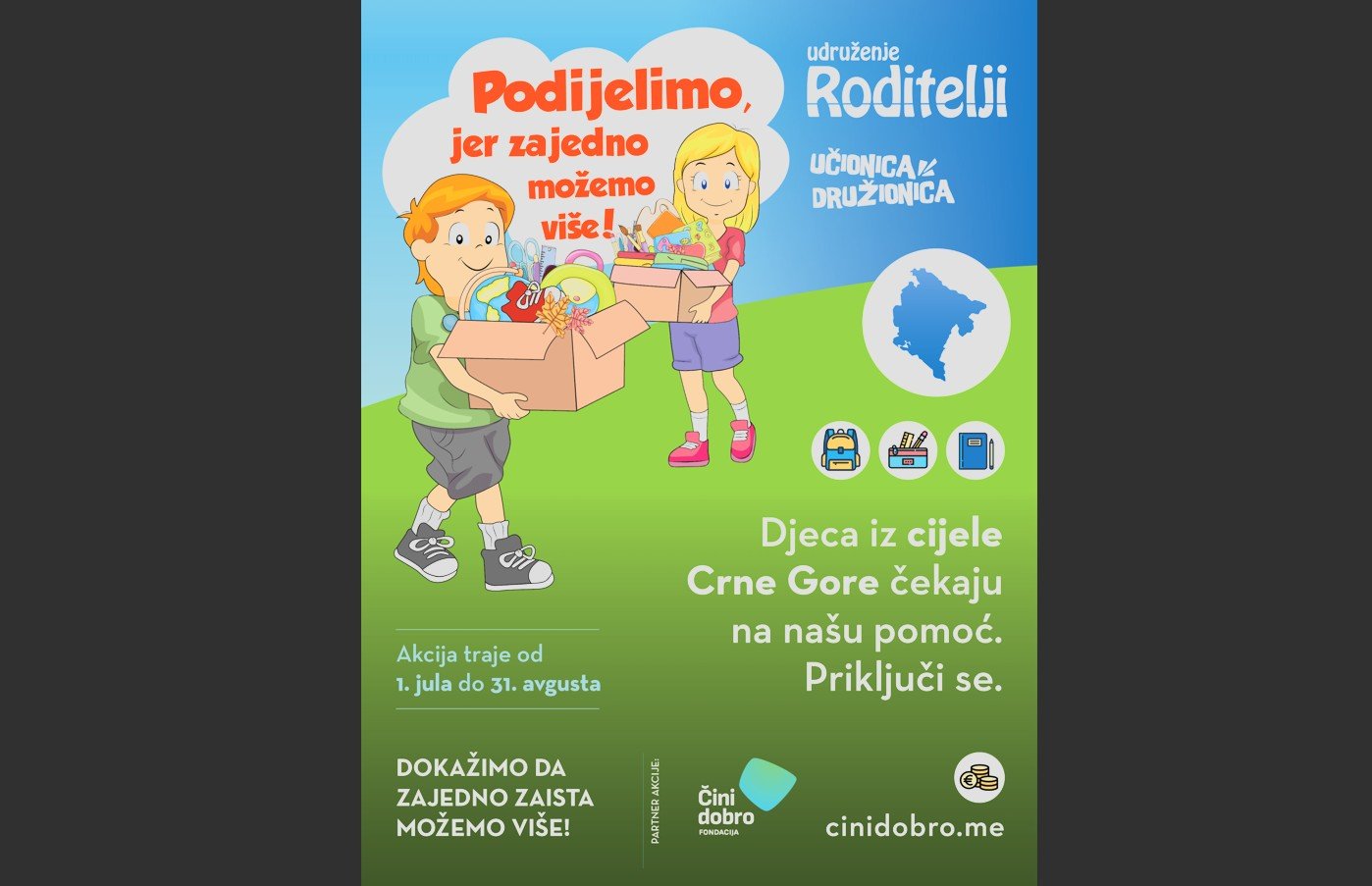 Počinje humanitarna akcija Udruženja Roditelji “Podijelimo, jer zajedno možemo više”