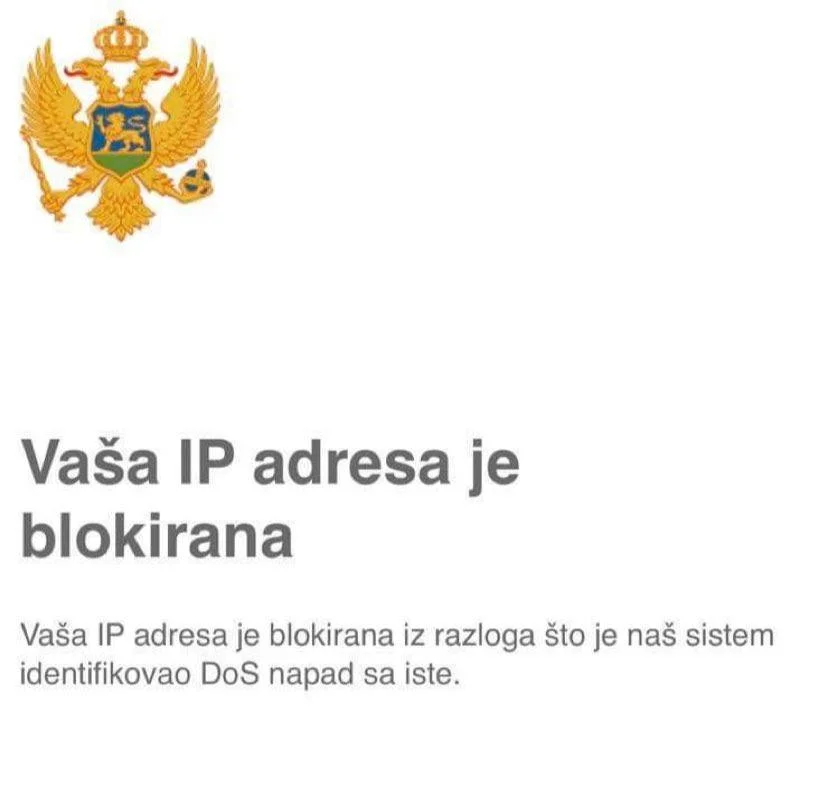 Sajt birači.me standardno ne radi: Vaša IP adresa je blokirana...