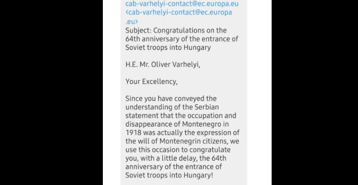 Ironičan crnogorski odgovor Varheljiju