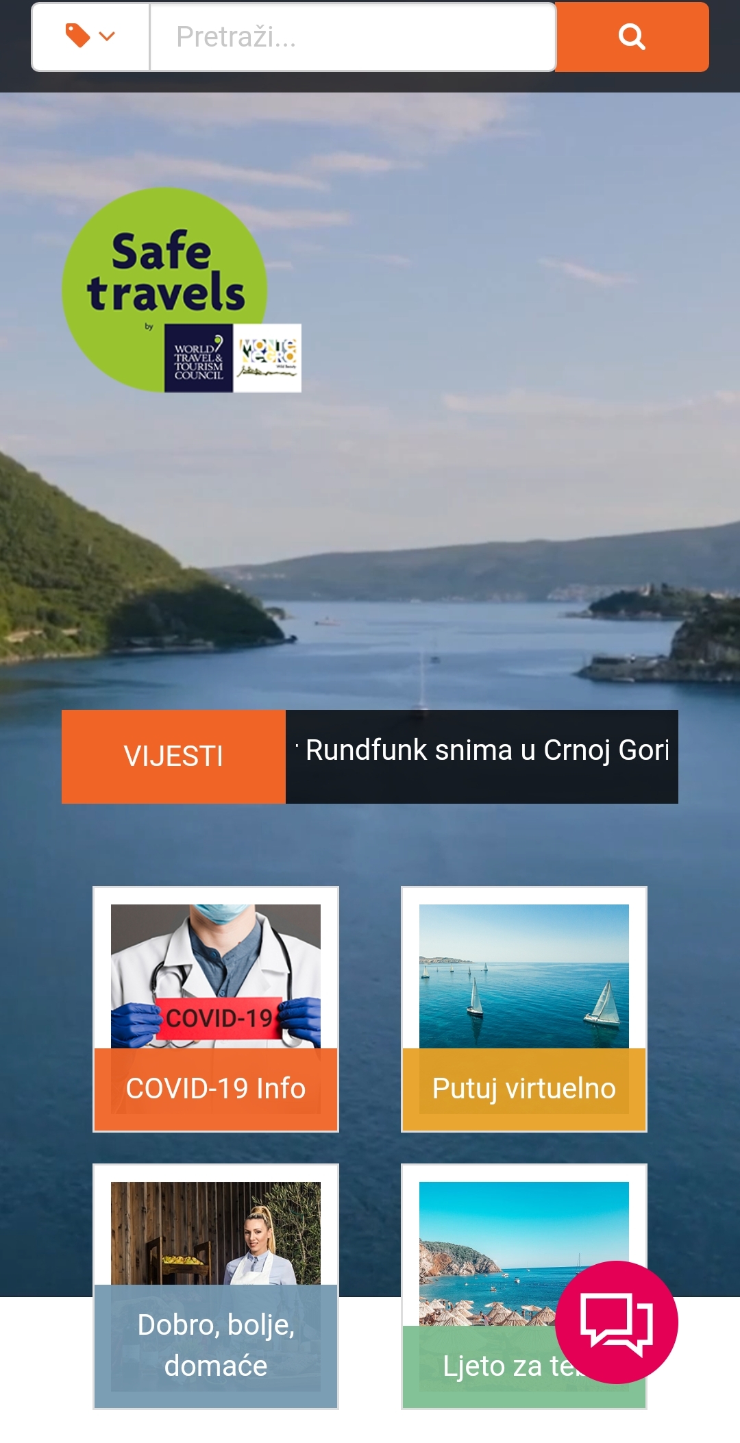 Live chat za sve informacije sugestije i pritužbe na sajtu NTOCG