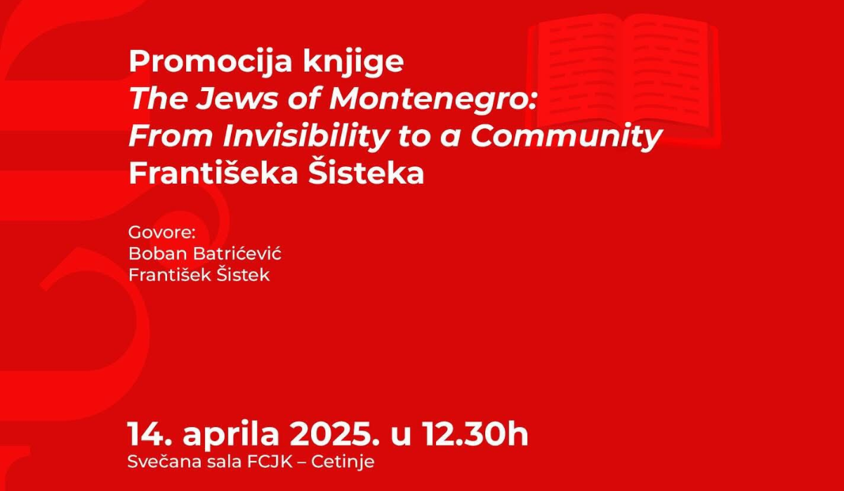 Promocija knjige Šisteka o Jevrejima u Crnoj Gori