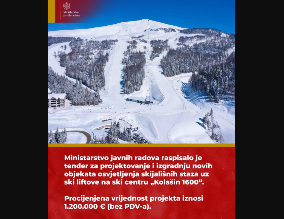 „Kolašin 1600“ dobija moderne objekte za osvjetljenje staza