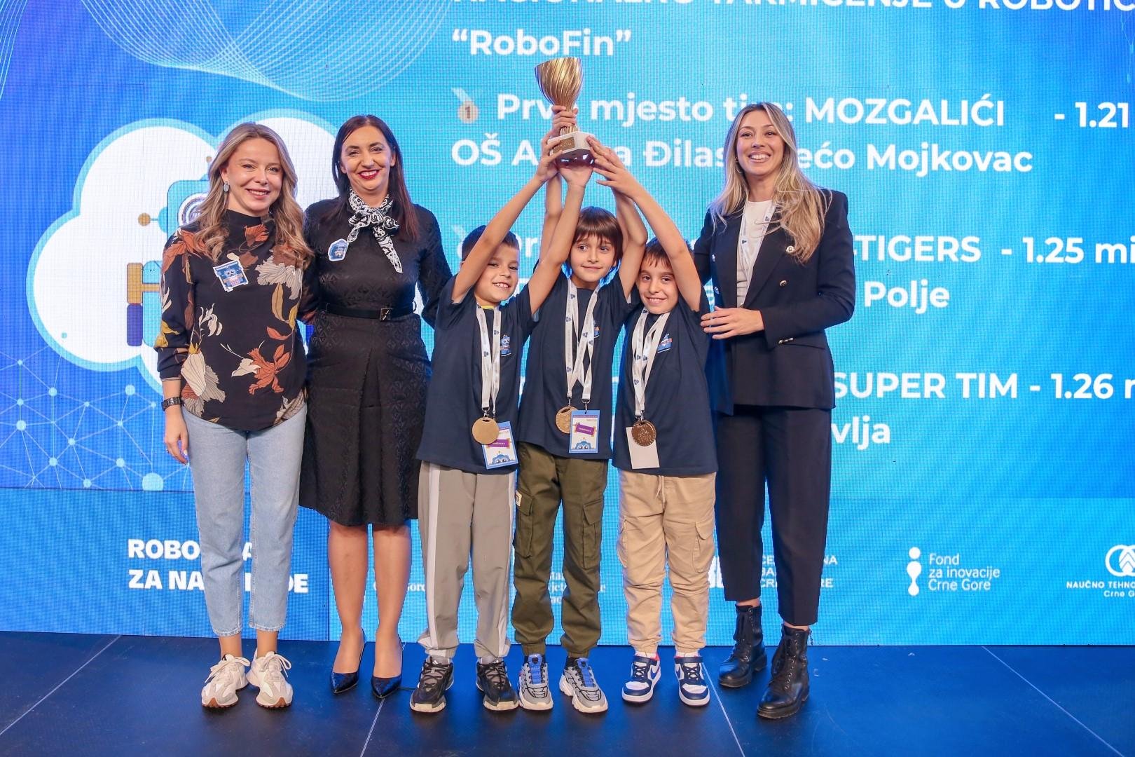 Mozgalići iz OŠ "Aleksa Đilas Bećo" iz Mojkovca osvojili prvo mjesto na nacionalnom takmičenju u robotici "RoboFin"