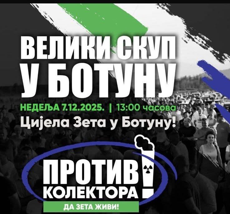 Sjutra u Botunu skup 'Protiv kolektora - da Zeta živi'