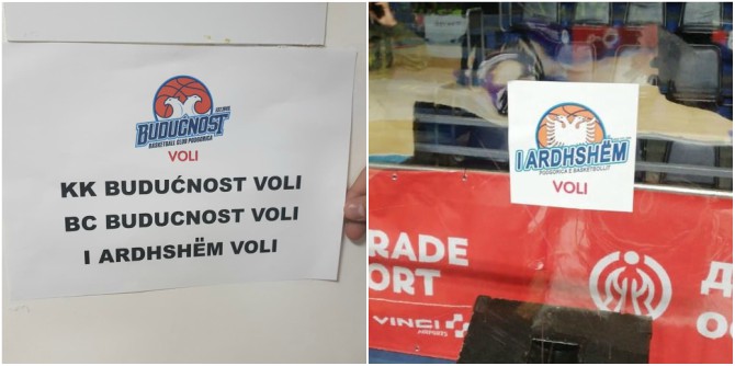 Sramno: Natpisi na albanskom za doček košarkaša Budućnosti Voli!