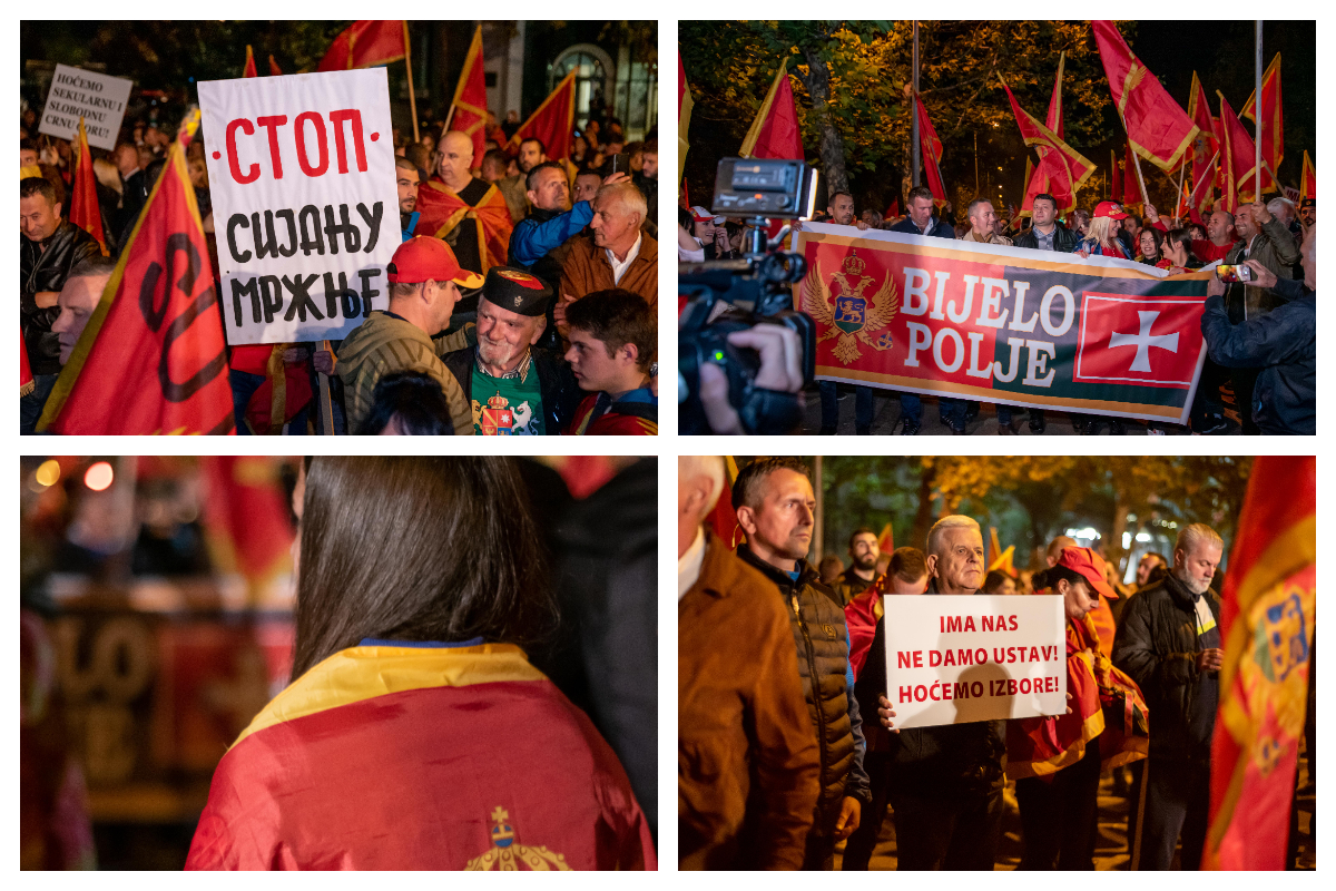 FOTO GALERIJA: Pogledajte fotografije sa večerašnjeg protesta u Podgorici!