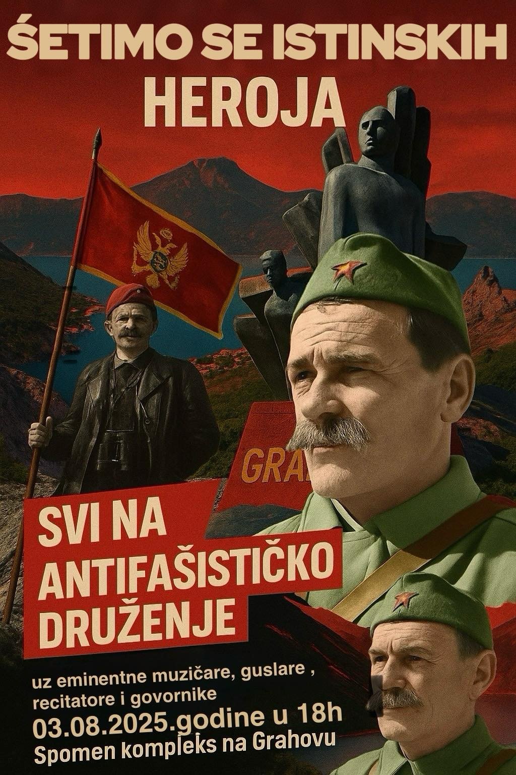 U neđelju 3. avgusta u 18 sati antifašističko druženje kod Spomen kompleksa na Grahovu.