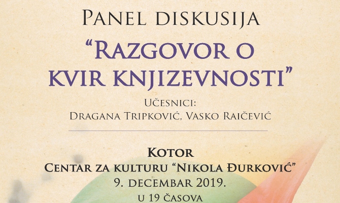 Panel diskusija ''Razgovor o kvir književnosti“ u Kotoru