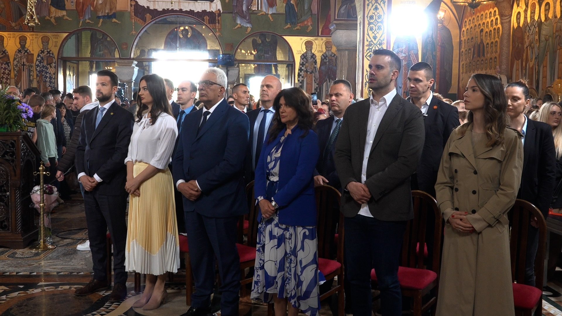 Spajić, Milatović i Mandić na liturgiji u Hramu