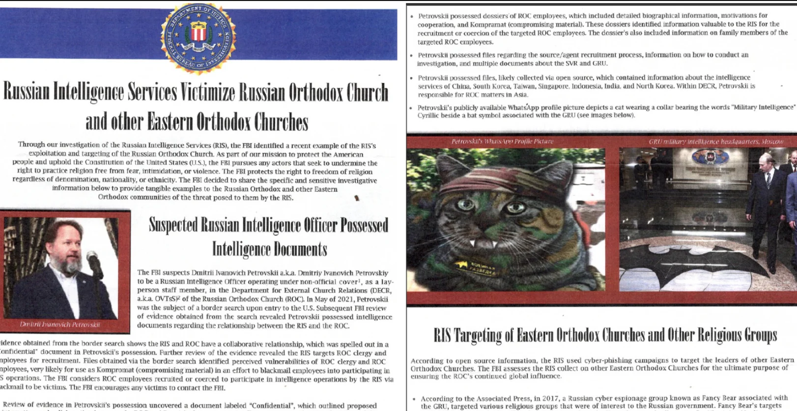 Američki FBI upozorio pravoslavne crkve na infiltraciju ruskih špijuna: Raskrinkan agent povezan s vrhom Moskovske patrijaršije