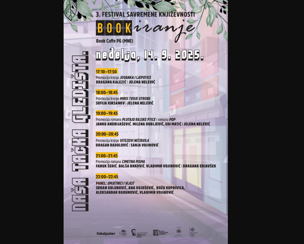 Za vikend treći festival savremene književnosti BOOKIRANJE
