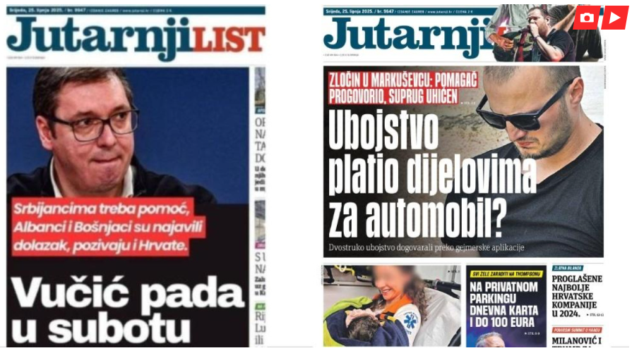 Jutarnji list: Nevjerovatna podvala u Srbiji, Vučićev čovjek uz lažni naslov fotošopirao i naslovnu stranu lista