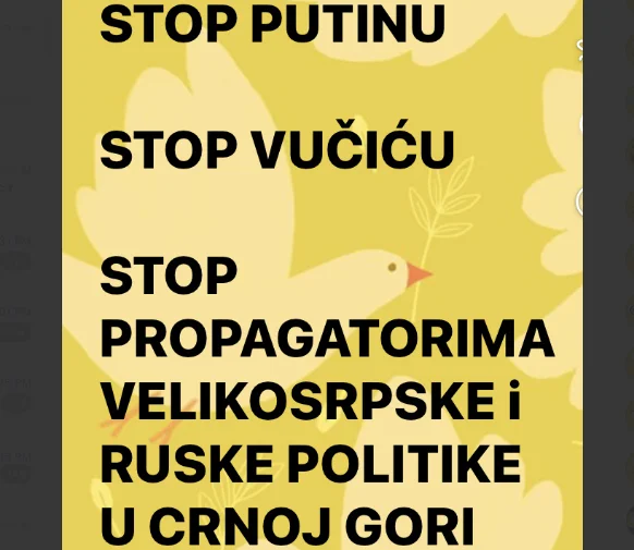 U 17h antiratni protest na podgoričkom Trgu Argentina