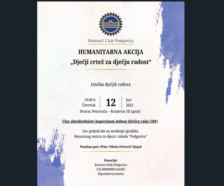 Humanitarna izložba: Dječji crtež za dječju radost
