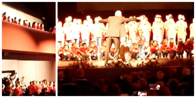 Pogledajte spektakl u Pljevljima: 500 mališana pjevalo "Samo da rata ne bude"