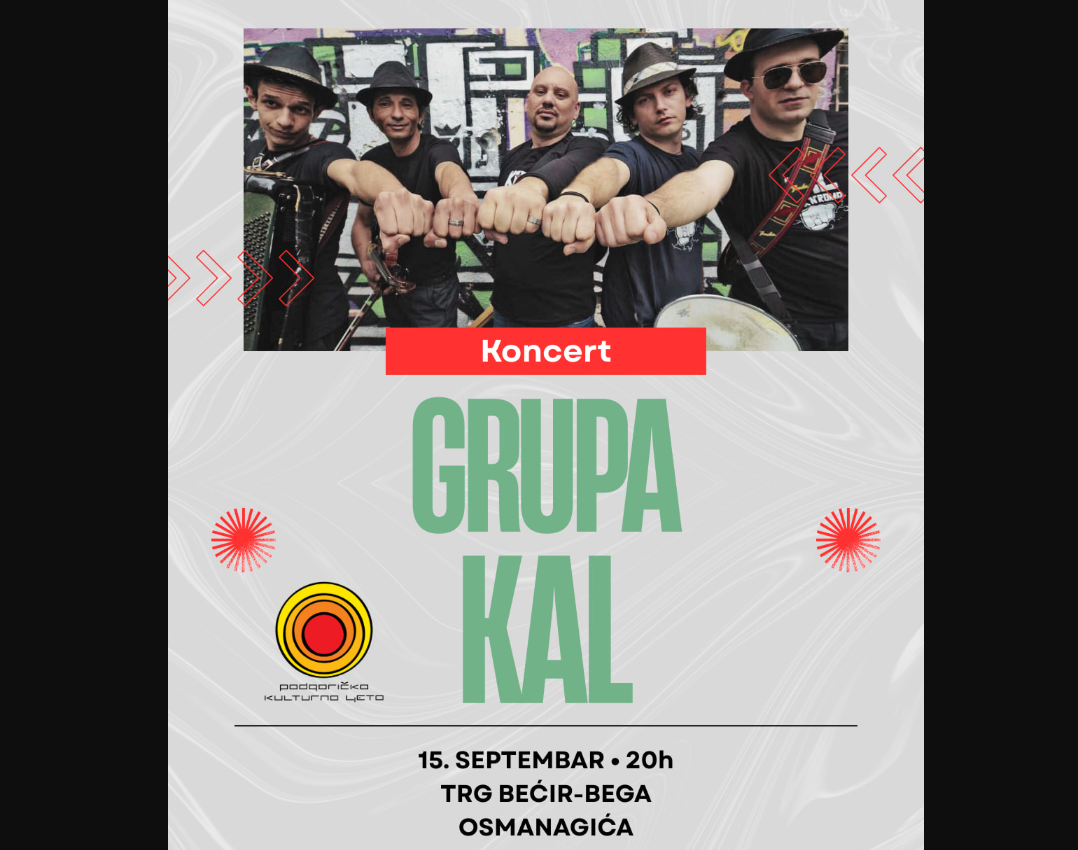 Koncert grupe “Kal” 15. septembra na Trgu Bećir-bega Osmanagića
