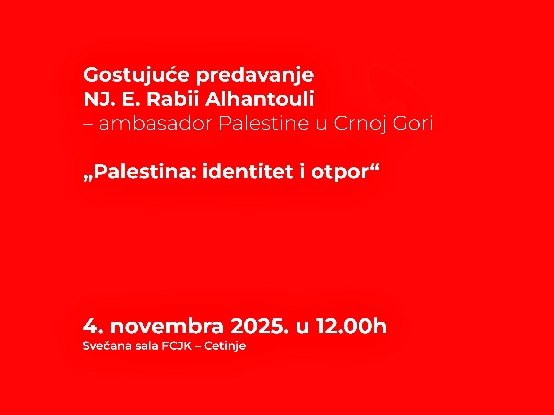 FCJK organizuje predavanje „Palestina: identitet i otpor“