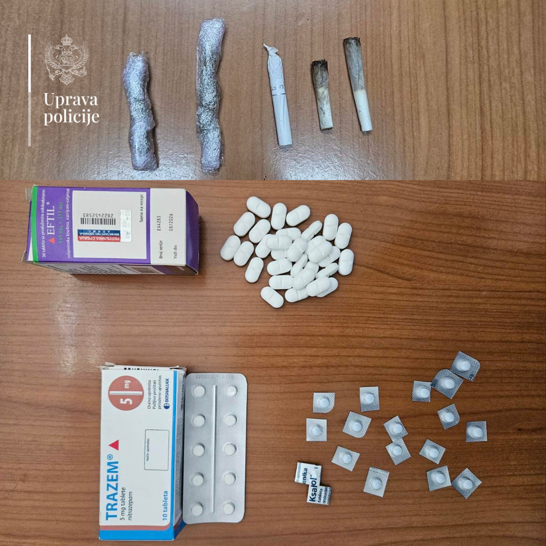 Pojačane aktivnosti policije u Beranama, oduzete tablete sa liste opijata i marihuana