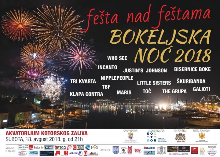 Bokeljska noć: Bendovi na svakoj pjaci u Kotoru